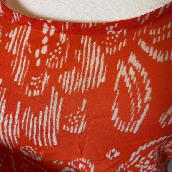Collective Concepts Tie Front Short Sleeve Blouse Womens Size Small Red Floral - Picture 12 of 12